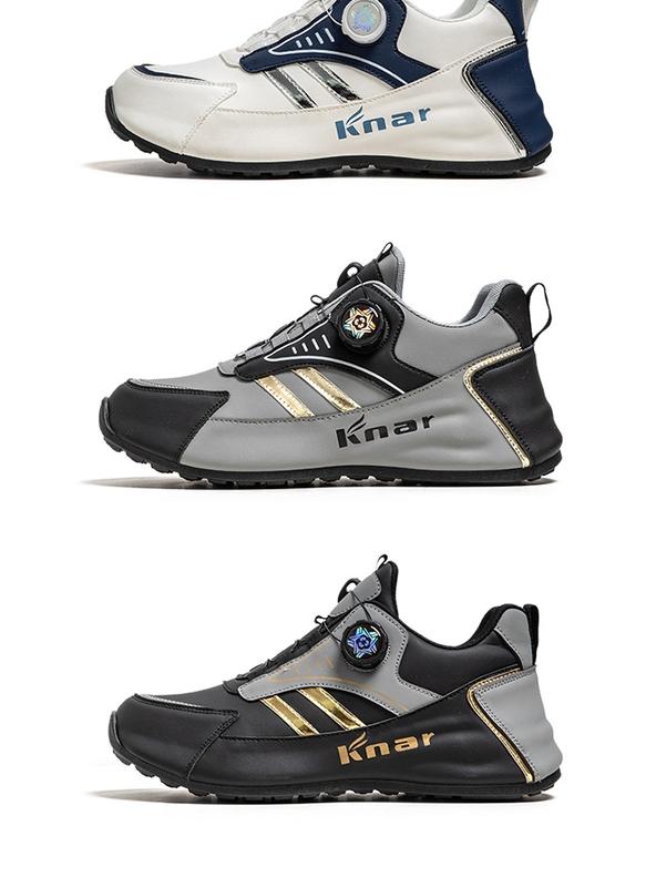 Product Introduction of Rotating button shoes men's sneakers men's shoes spring and autumn leather waterproof non-slip casual shoes fashionable shoes all-matching travel shoes Closed Runner Trainers Footwear Training Running Walking Shoes 3