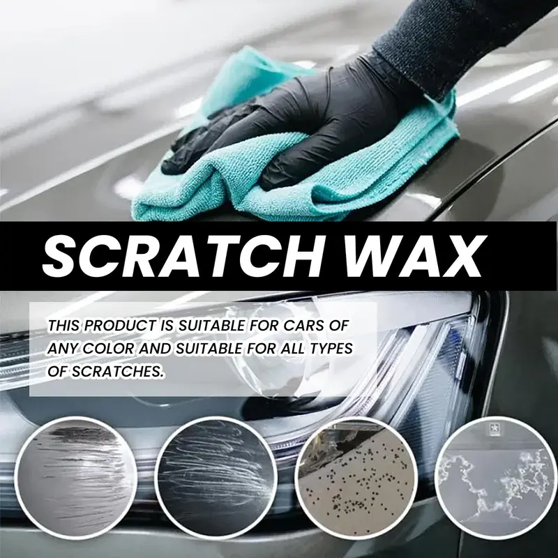 Car Scratch Repair Wax, 1 Count Car Scratch Remover Wax With Sponge, Car Scratch Remover, Car Maintenance Product For Paint Care 6