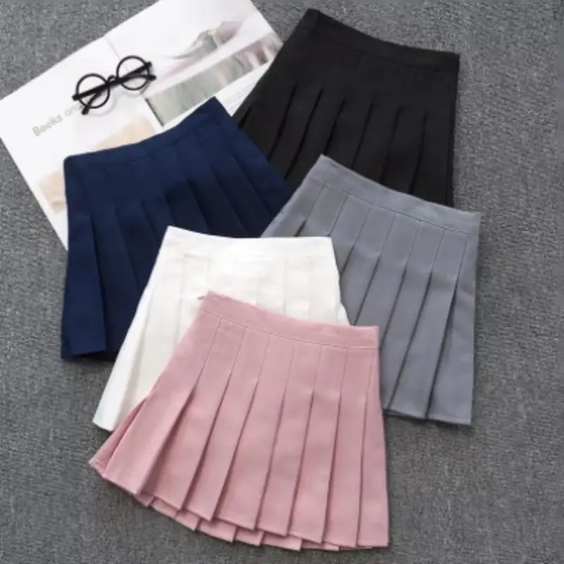 [HOT SPECIAL DISKON} Rok Pendek Wanita Simple Fit Katun Mini Skirt Cewek Korea Casual Tennis Skirt With Inner Fashion Elegan Warna Solid 1098 0
