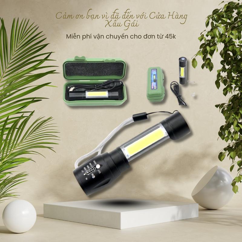 Đèn Pin Siêu Sáng Cao Cấp Mini 3 Chế Độ Sáng Full Box - Đèn Pin Mini Bỏ Túi Mới Nhất