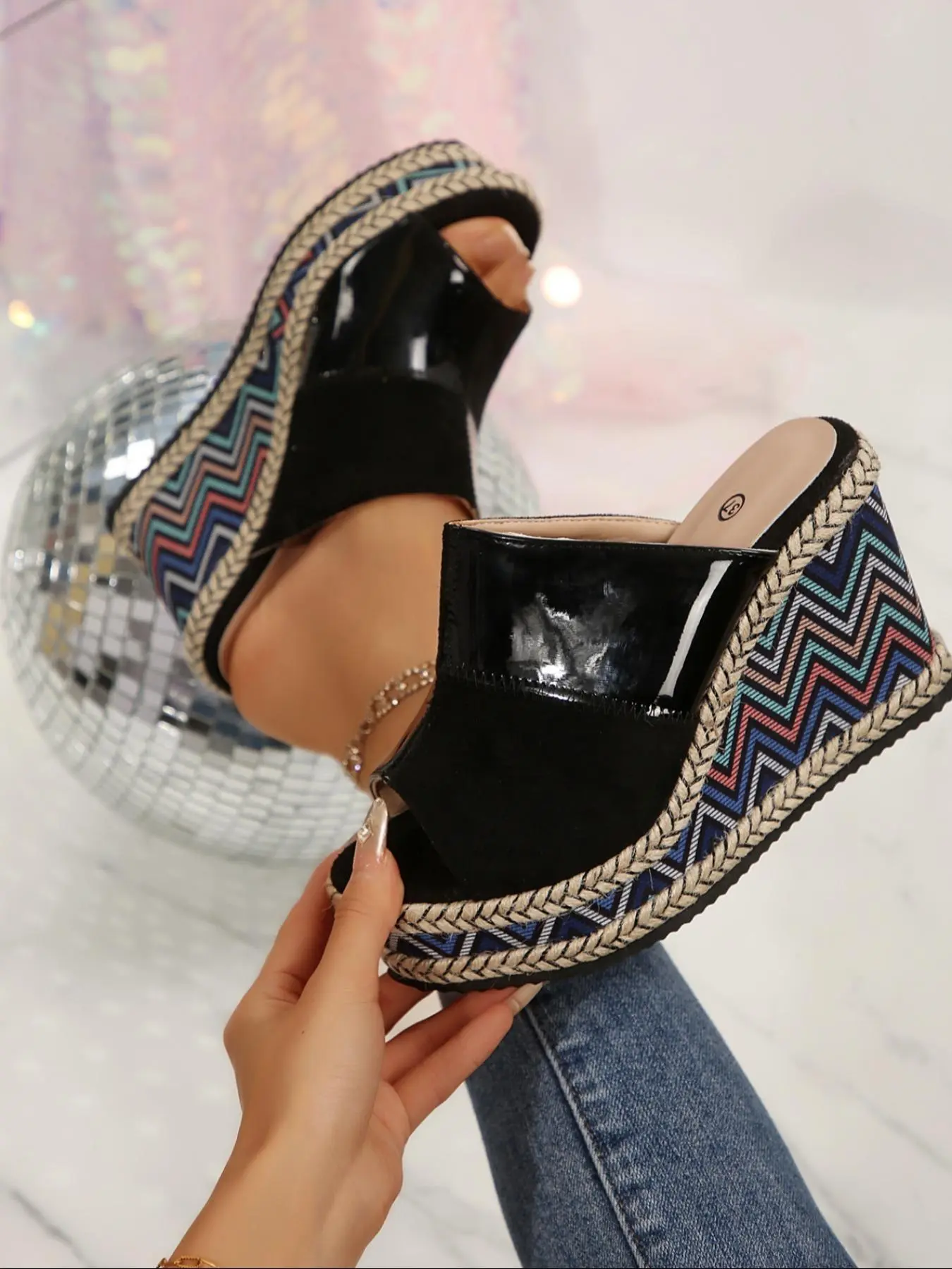 Women's Fashionable Waterproof Platform Wedge Sandals, Casual Comfortable Peep Toe Sandals for Summer, Female All-match Shoes for Daily Wear, Girl