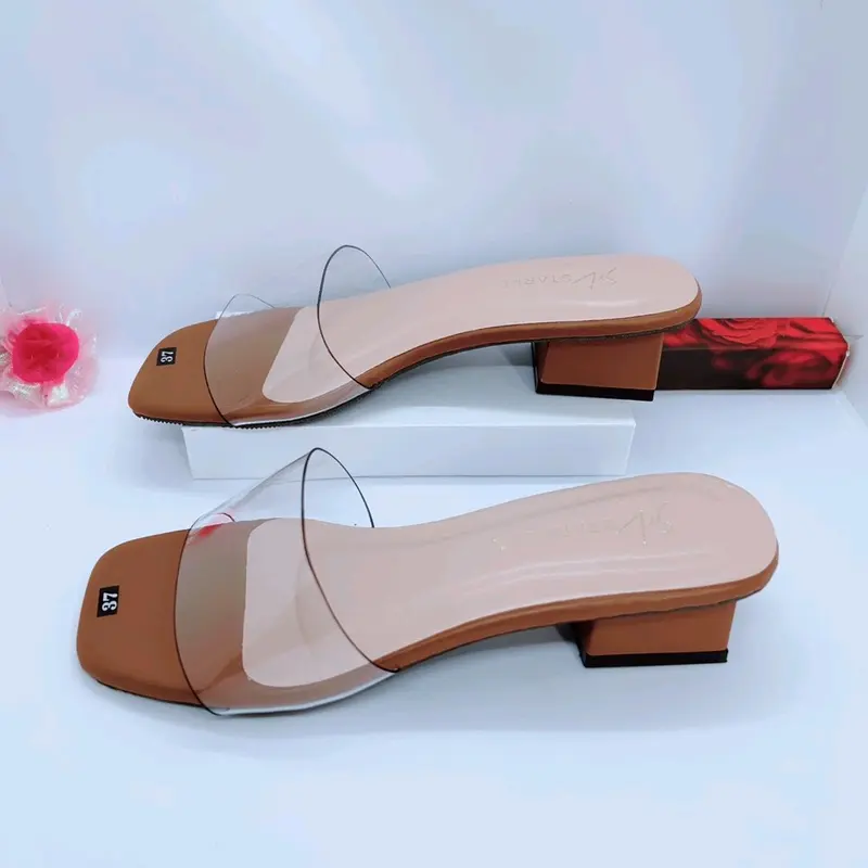Dép Nữ    Cao Gót 3 phân Quai Trong ms A7 DéP 4