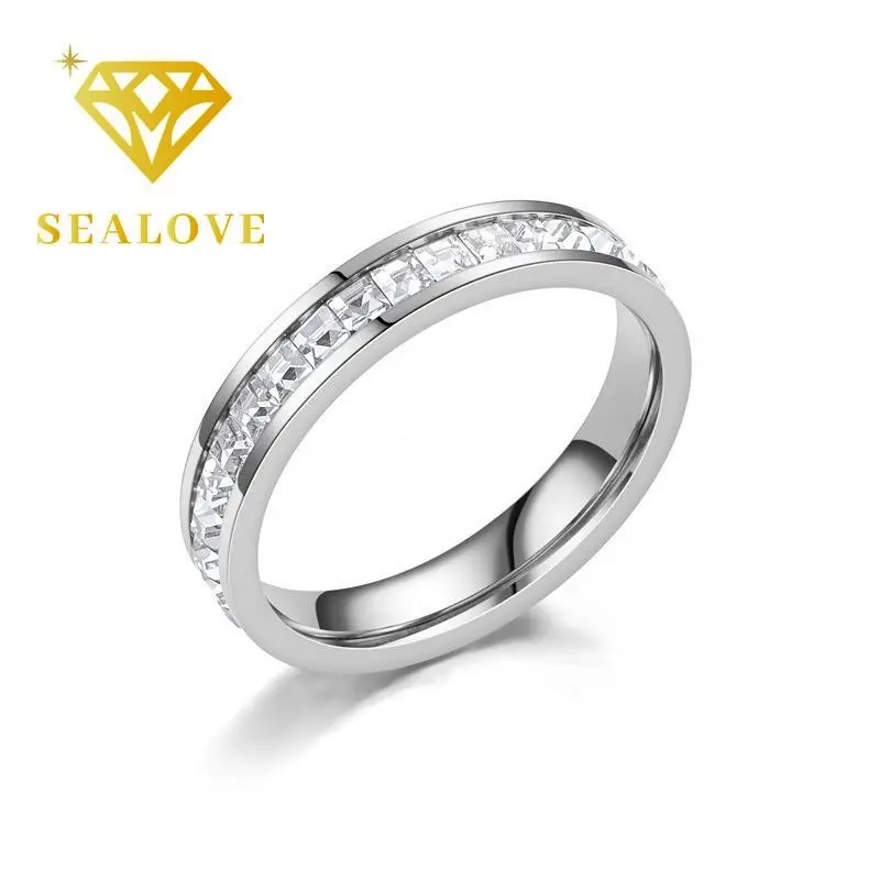 SEALOVE nhẫn kim cương giả nhẫn đẹp nhẫn nữ cho học sinh 7