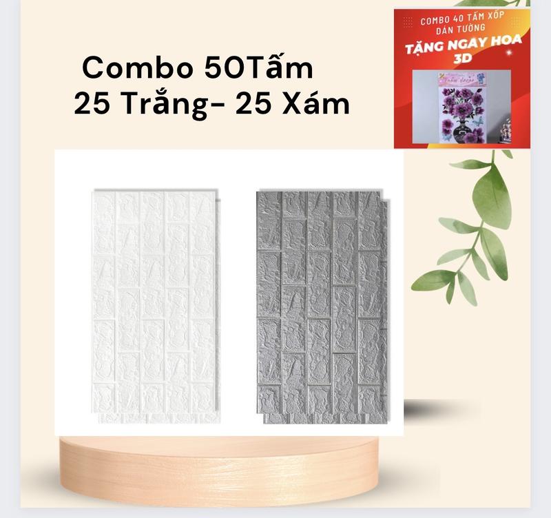 Product Introduction of Combo 50 tấm xốp dán tường đủ màu kt 70x40 ( Tặng hoa ) 7