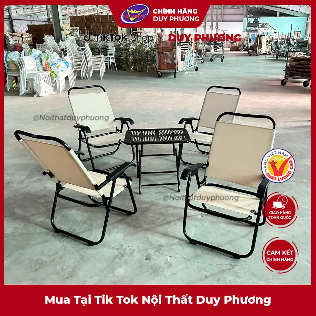 Combo Sân Vườn tiết kiệm 2025, mẫu mới 4 Ghế tựa lưng DPC_84 và 1 Bàn cà phê