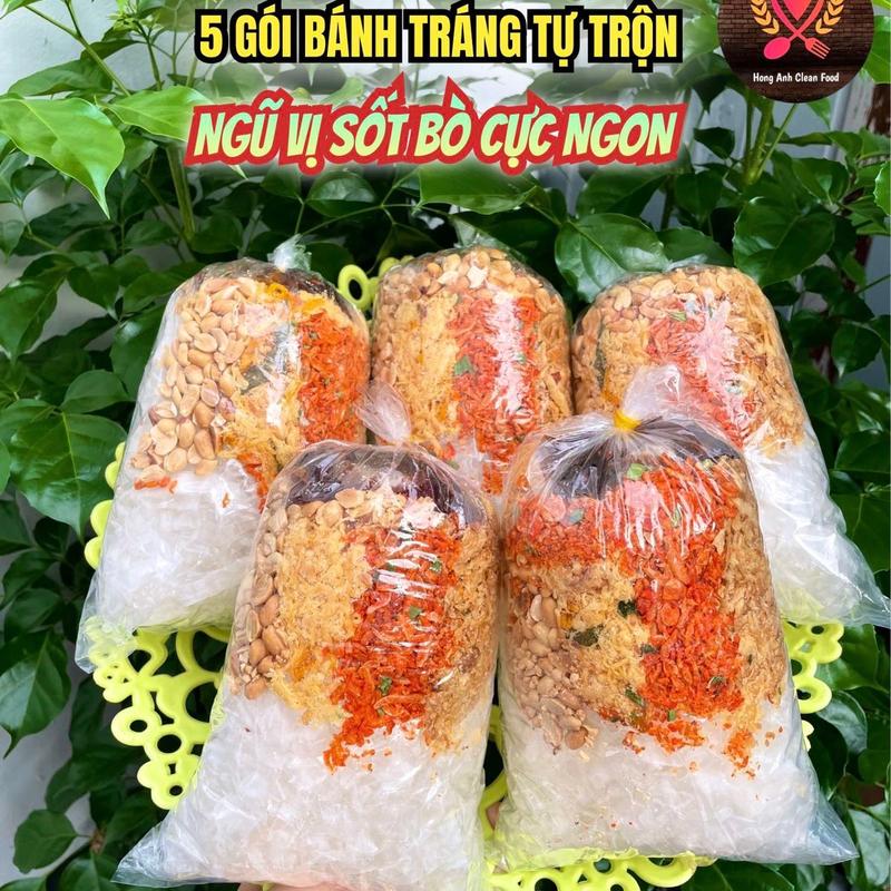 Set 5 Gói BÁNH TRÁNG TỰ TRỘN Ngũ Vị Có Sốt Bò Cực Ngon Ăn Vặt Snack Food Thức Ăn