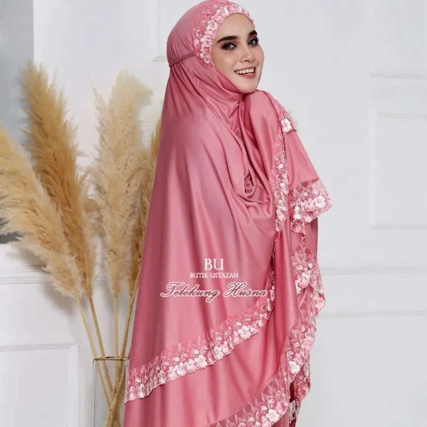 DOUBLE LACE MUKNA Bestseller Prayer Set Malaysia Made Cotton Viscose