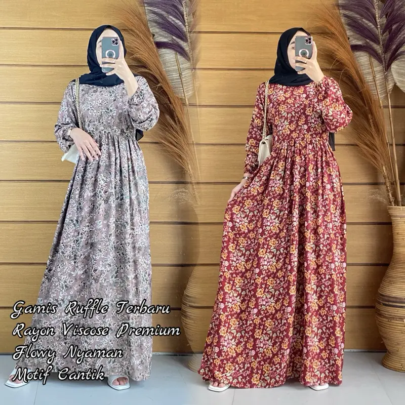 Gamis Motif Bunga Kecil Gamis Ruffle Gamis Busui Dress Busui Dress Gamis Busui Gamis Susun Gamis Motif Bunga Terbaru Gamis Motif Premium