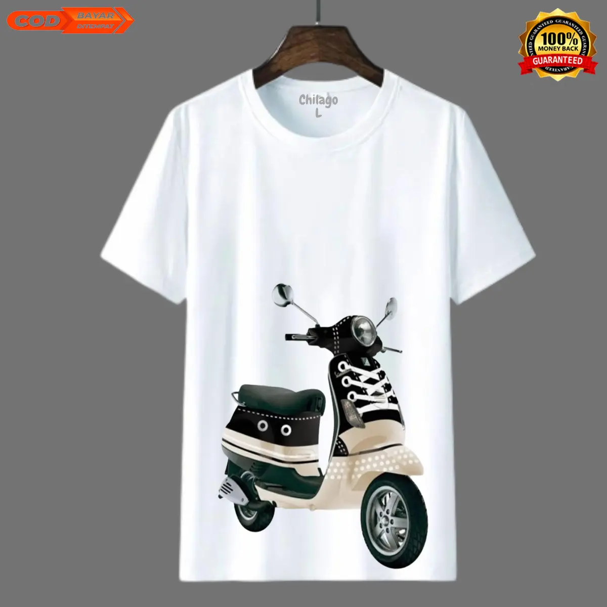 T-shirt premium / kaos pria & wanita / kaos cotton combad 24s/ vespa