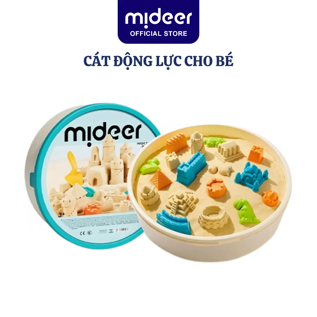 Cát động lực cho bé kèm khuôn  Mideer chính hãng an toàn cát trọng lực dẻo tạo hình kèm dụng cụ Magic Sand Play Set Kinetic Sand