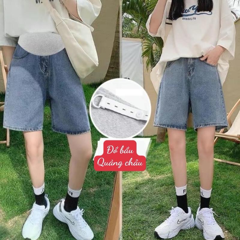 Sẵn hàng️ quần short jean ngố cho bà bầu Váy Bầu Đầm Bầu