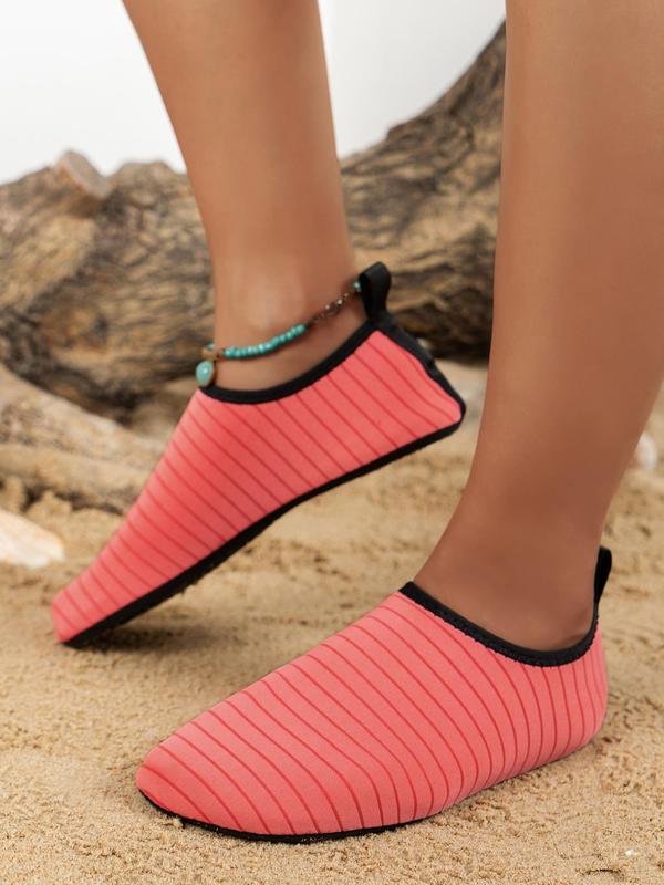 Summer 2024 Women's Minimalist Striped Pattern Water Shoes, Sporty Breathable Soft Sole Water Shoes for Beach, Non-slip Quick Dry Water Shoes for Swimming, Yoga, Outdoor Sports 2