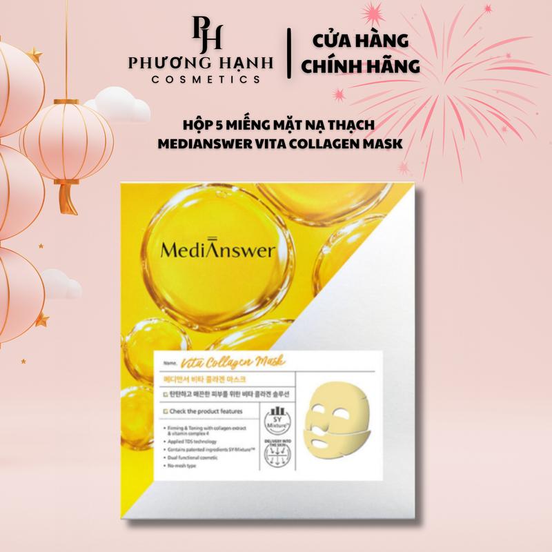 Mặt Nạ Thạch MediAnswer Vita Collagen Mask 37g Hàn Quốc hộp 5 miếng chăm sóc da mặt  nạ