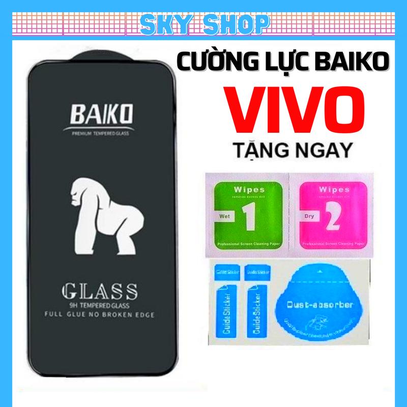 Kính cường lực Baiko dành cho dế yêu Vivo V29e Y28 Y100 Y19S Y03 Y03T Y17S Y18 Y18S V40 LITE V27e Y36 Y12s T1x T1 Y15a Y15s Y35 Y53s Y55 Y33s Y22s Y16 Y21 Y21s Y02s Y01 Y20s V25 V25E V23E V21 V20 V19 Full màn hình.