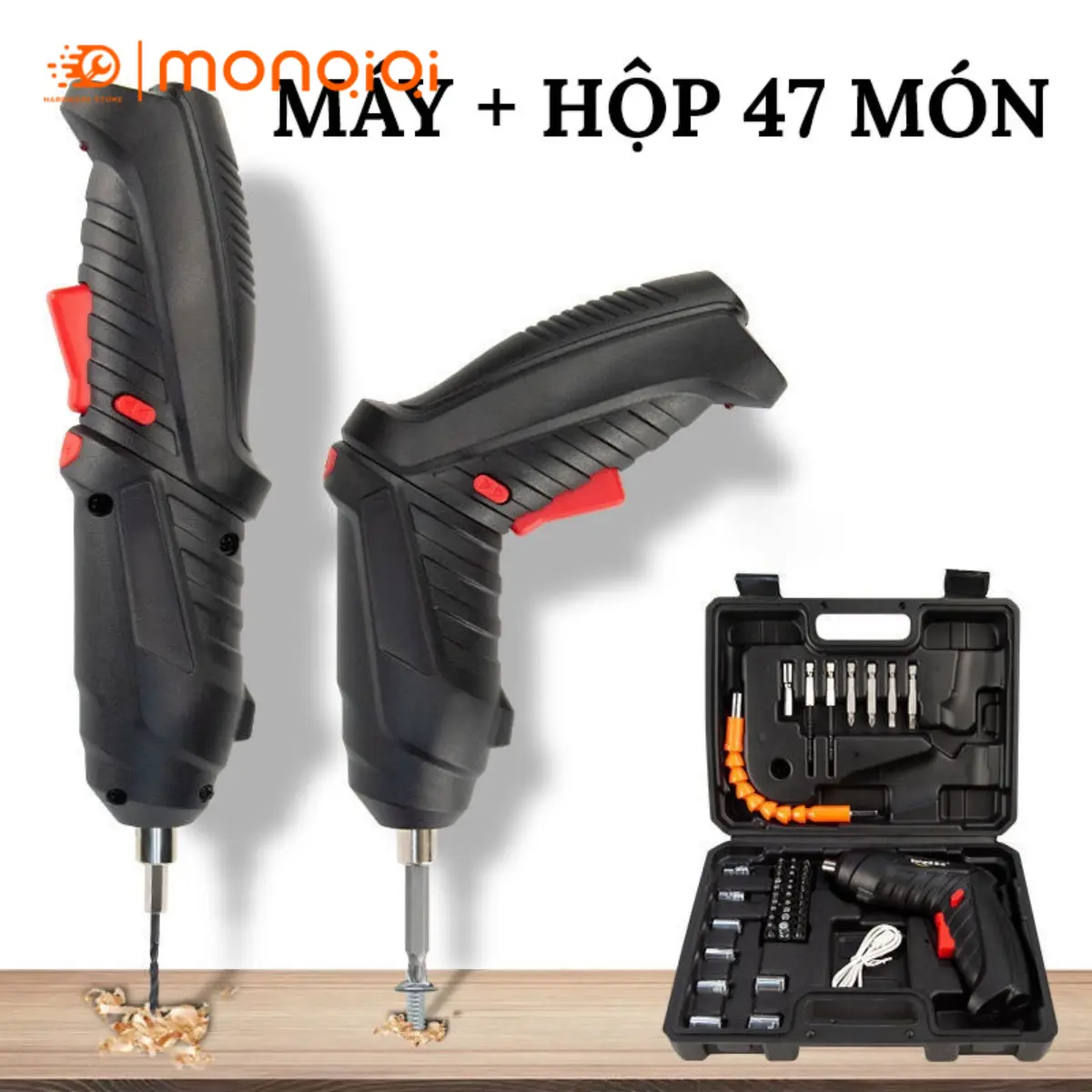 Monqiqi 48 Món Cầm Tay Bộ Tua Vít Nhà Thông Minh Mini Đa Năng Máy Khoan Điện Máy Khoan Không Dây Đa Năng Tua Vít kim loại khoan không dây
