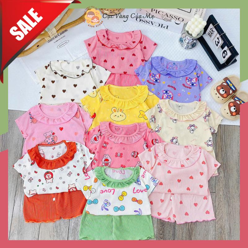  Bộ đồ ngắn tay tăm lạnh cho bé gái bộ cộc tay thun tăm lạnh cho bé gái mặc hè từ 6kg đến 16kg - Cục Vàng Của Mẹ  017  