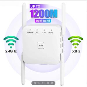 Penggalak Geganti WiFi Tanpa Wayar, Kapasiti 1200mbps, 5GHz, Penggalak Penguat Isyarat WiFi 2.4G / 5GHz, Penghala Pemanjang, WLAN WiFi Reputidor, untuk Rangkaian Office