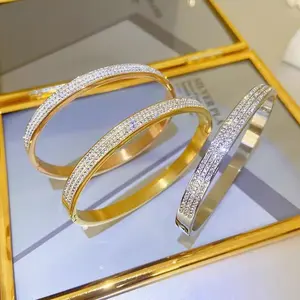 gelang bangle wanita 3 baris diamond 203