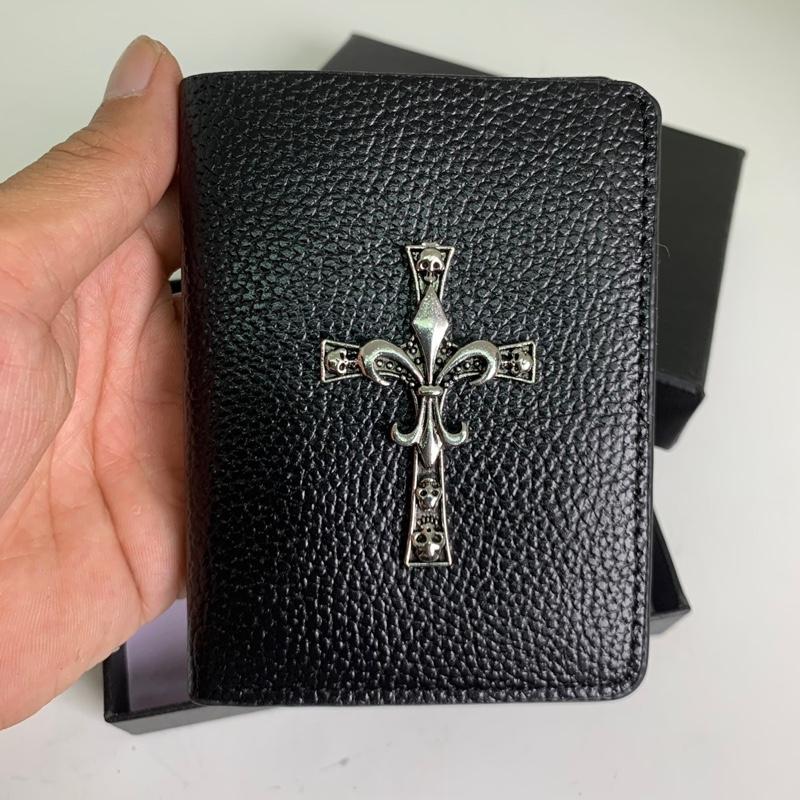 Ví đứng Chrome Heart da PU Cross x Anchor unisex fullbox 4