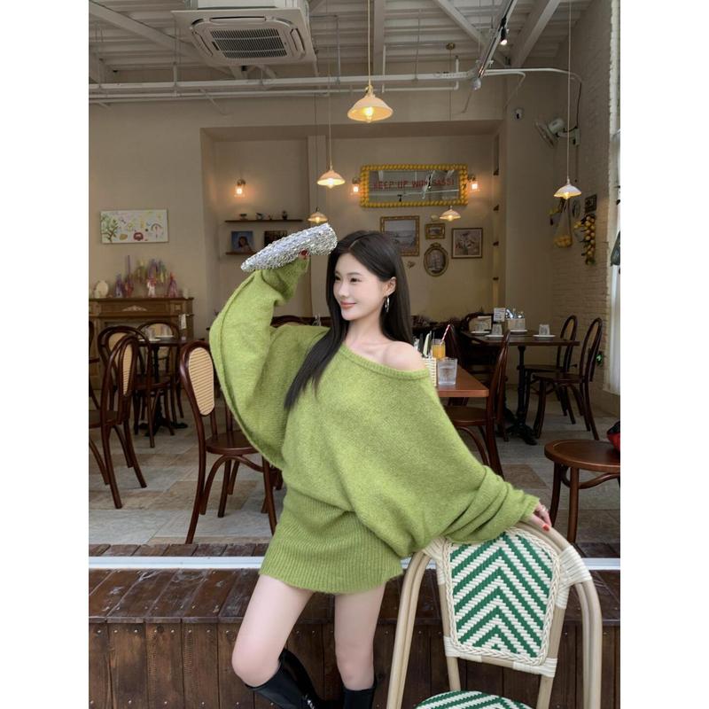 Váy Dệt Kim, Kiểu Vai Nghiêng Và Trễ Vai, Dài Tay, Dành Cho Nữ, Phong Cách Ngầu Và Gợi Cảm, Váy Bó Thanh Lịch, Hàng Mới Về Mùa Thu 2024, Phong Cách Lười Biếng Women  Khuy Lệch Vai vay  chon amlun váy  đỏ giặt bằng nước lạnh 【 đá quý 】 đen vay vay đầm  gấm 8
