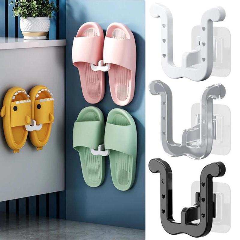Product Introduction of Slippers Rack No Punching Bathroom Simple Slipper Hook Toilet Drainage Rack Wall Mounted Bedroom Neat Storage Shoe Drying Rack 24