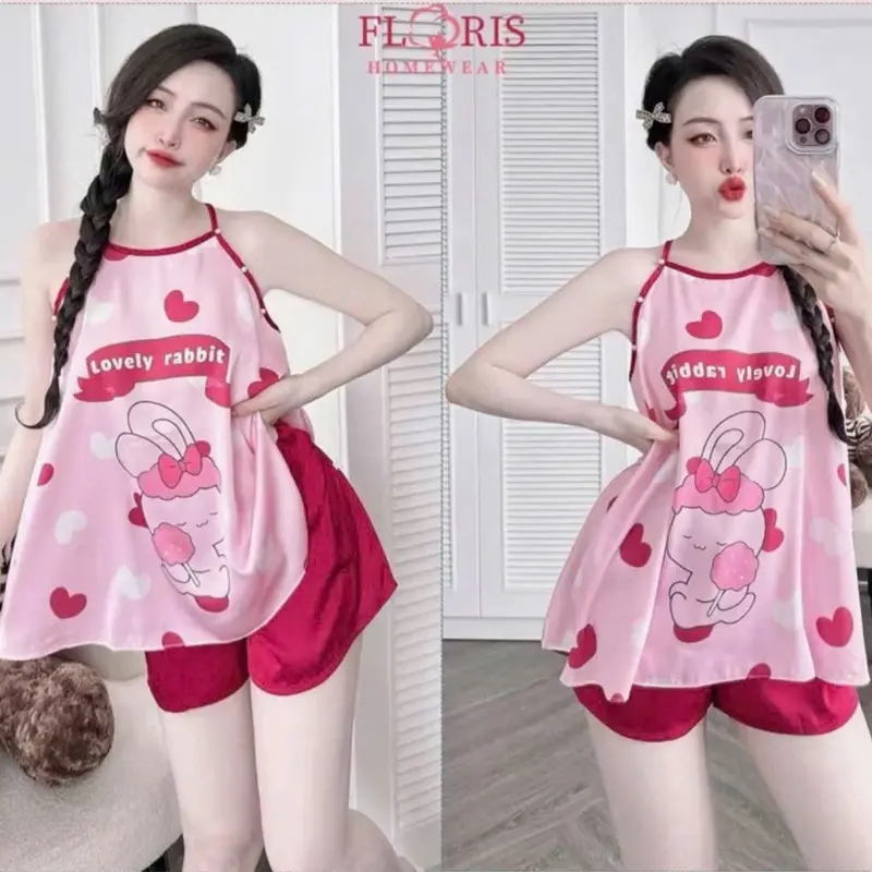 [40-85kg]Séc đồ bộ yếm chất vải lụa phi lụa l1 dành cho nữ trong dịp hè ! | BigBuy360 - bigbuy360.vn