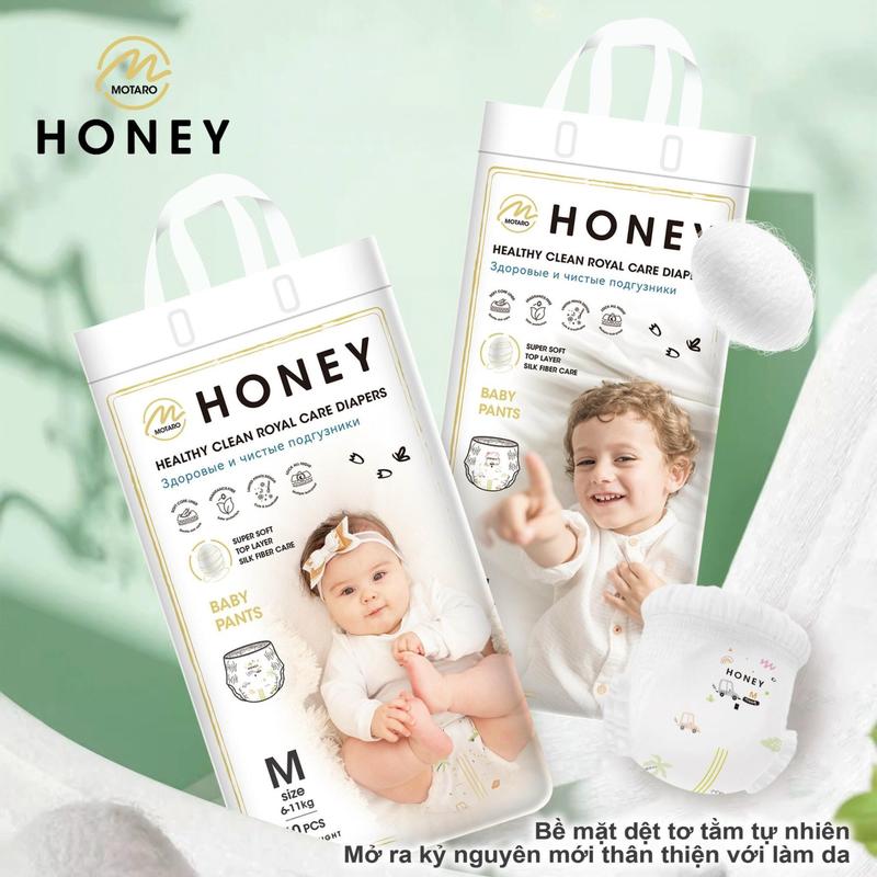 (1b mẫu mới) Tã/Bỉm MOMO HONEY siêu mềm siêu mỏng siêu mịn Kem Balo