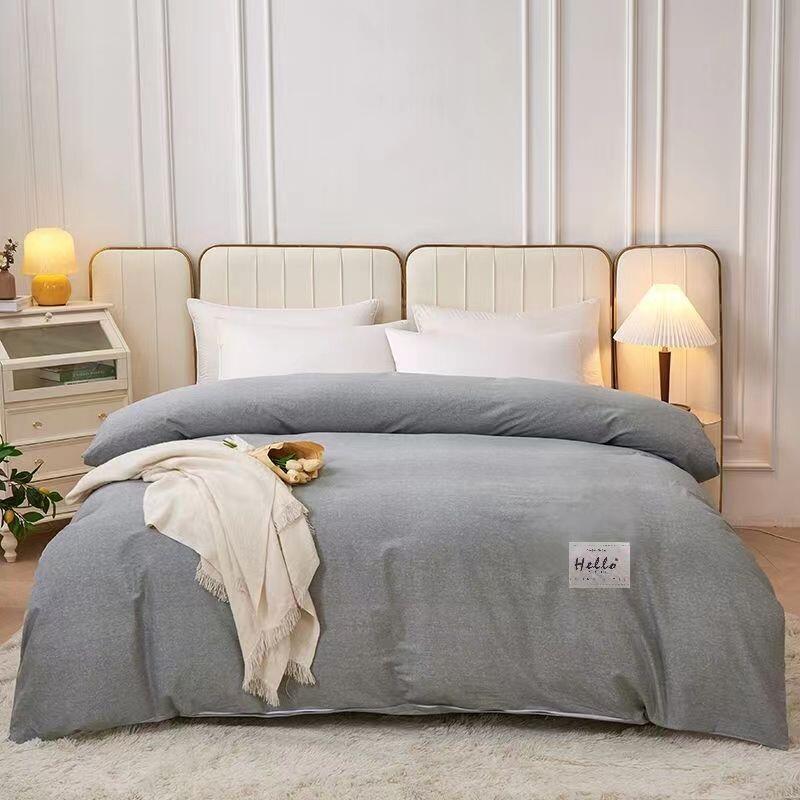 Product Introduction of Pure cotton piece solid color cover, 150x200x230 thick brushed single person double duvet cover 15