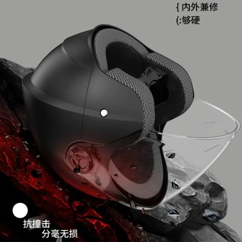 Mũ bảo hiểm xe máy Điện Unisex, Tiêu chuẩn quốc gia mùa đông, Được chứng nhận, Thích hợp cho xe Điện Mũ bảo hiểm nửa đầu, ấm áp, tất cả các mùa Helmet 1