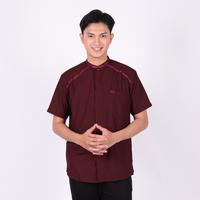 Gambar Baju Koko BHS Cosmo Arqam Burgundy - L dari SarungBHS Kab. Gresik 3 Tokopedia
