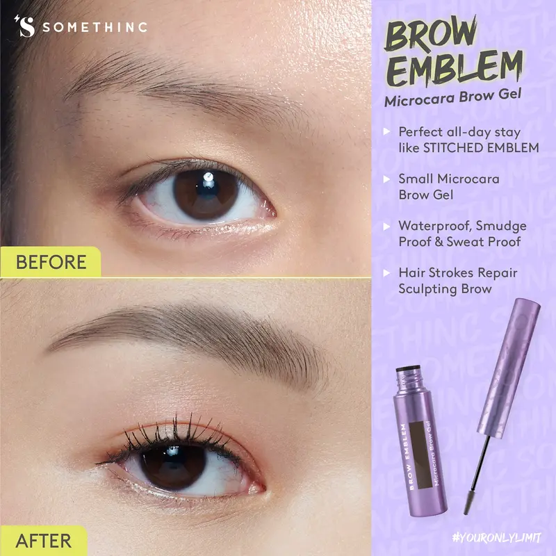 SOMETHINC BROW EMBLEM Microcara Brow Gel Waterproof - Maskara Alis Kuas Super Tipis 1