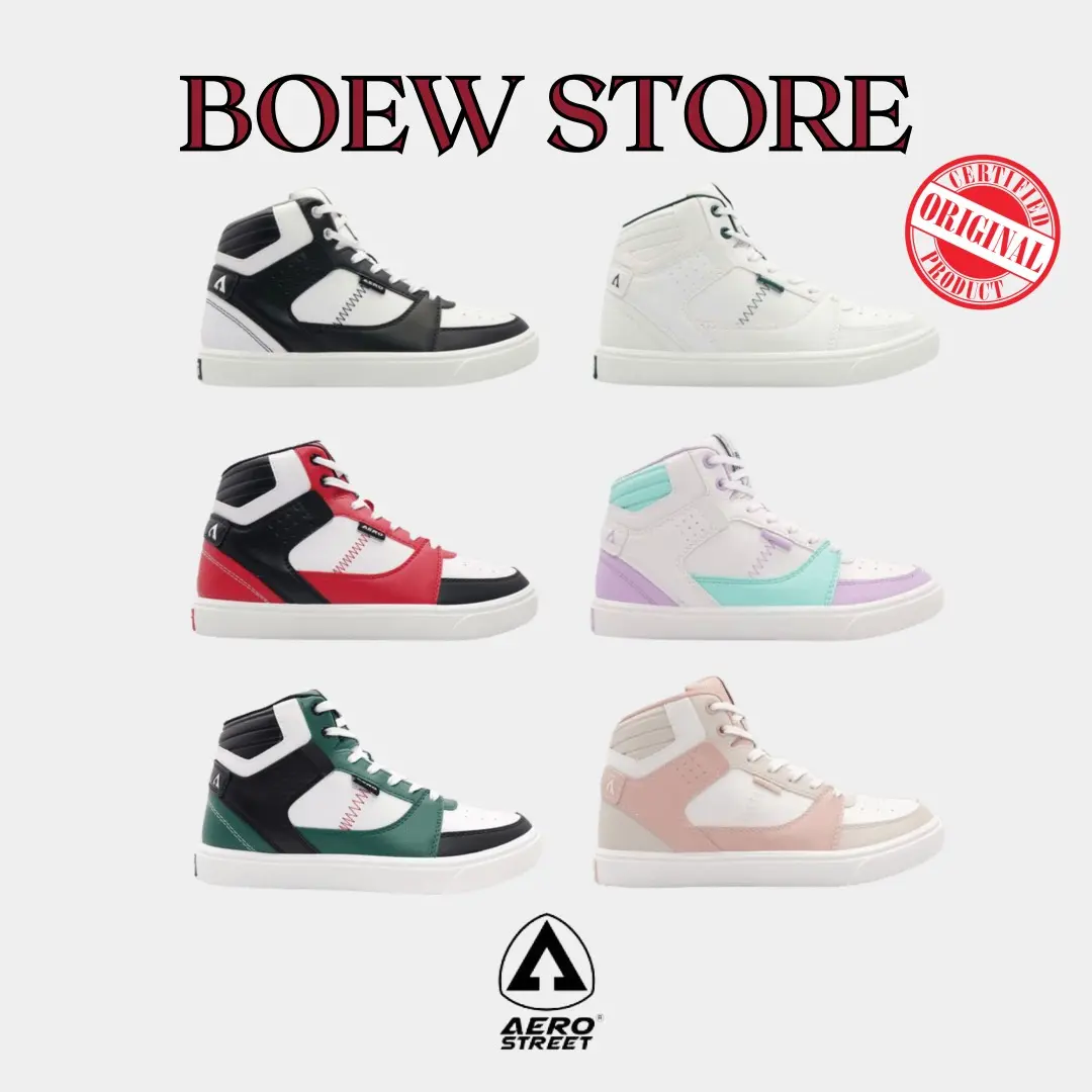 Aerostreet Hoops Hi Putih Hitam / Merah / Hijau / Putih / Ungu Toska / Pink Cream