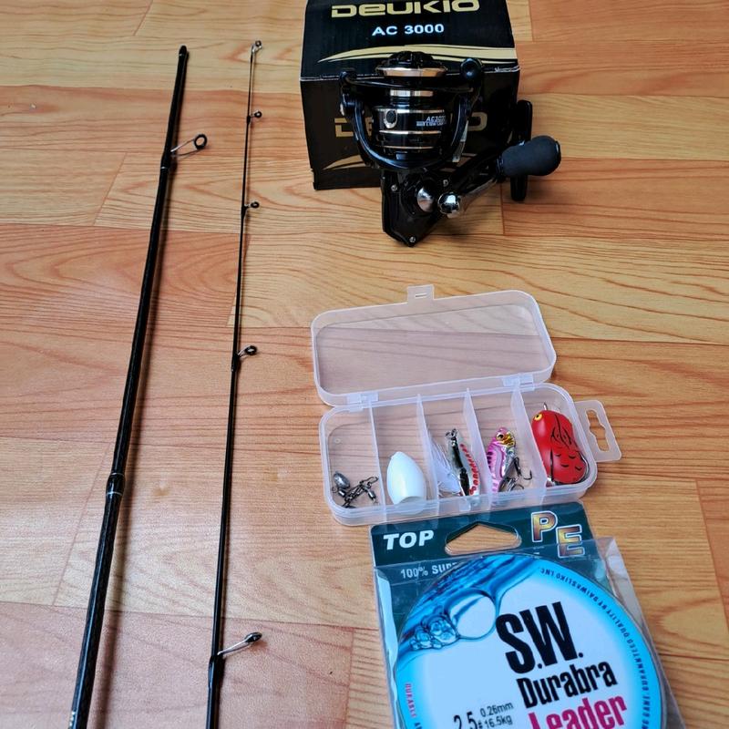 combo bộ cần câu lure ul kèm máy ac 2000 và hộp mồi