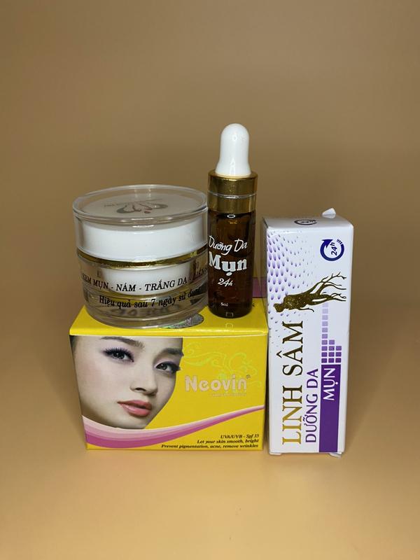 Combo 1 Hủ Kem Mụn 10g Neovin Và 1 Típ Serum Dưỡng Da Mụn Linh Sâm 24h 5ml