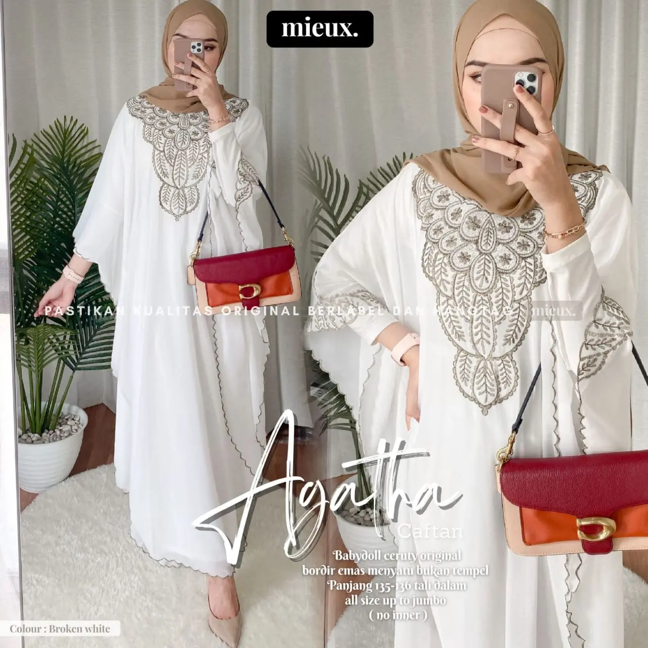 Ashira | Kaftan Lebaran 2024 Mewah Premium Dress Kaftan Wanita Kondangan Motif Elegan Simple Mewah Baju Gamis Lebaran
