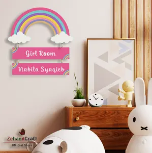 Zehandcraft - Hiasan Kamar Pelangi / Hiasan Custom Nama Dinding