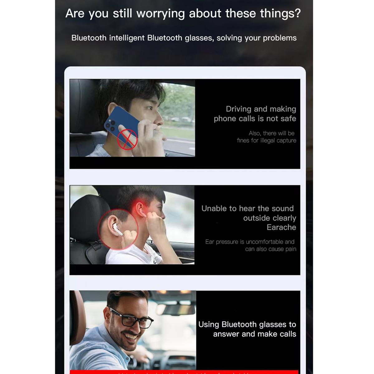 AI Smart Translate Eyeglasses Receive Call Voice Assistatn Listen Songs Anti Blue Light Noise Canceling Smart Glasses for Man - Image 2