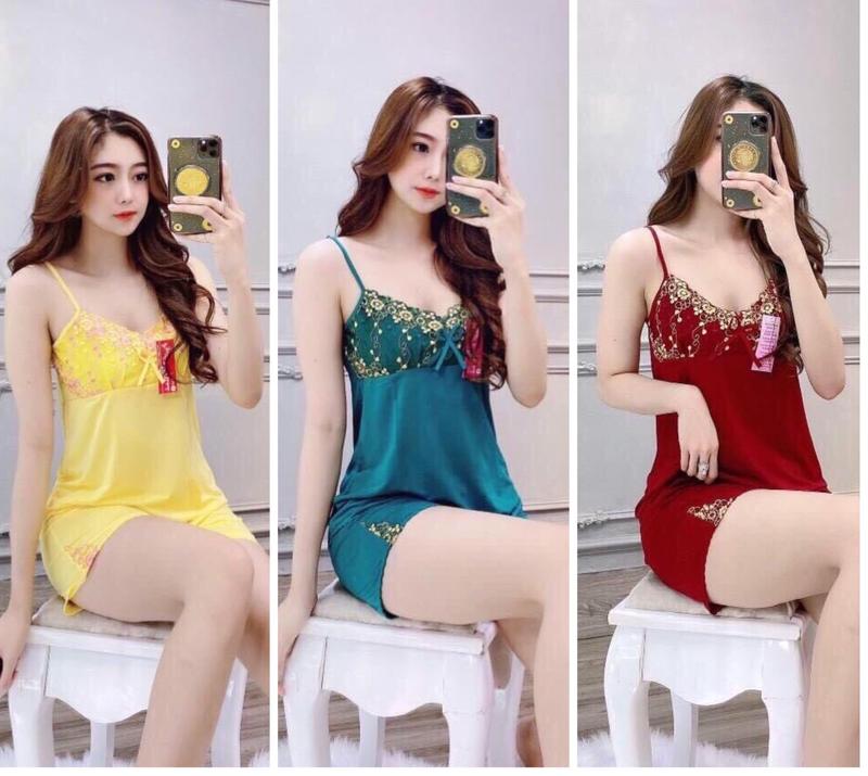 Bộ Mặc Nhà Chất Vải Thun Lạnh Mát, Đồ Bộ Ngủ 2 Dây Sexy Size Từ 40-65kg Voi Nhung Nữ