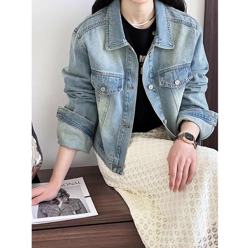 Product Introduction of Retro Denim Jacket Women's Spring and Autumn New Fashion Short Jacket Top 9