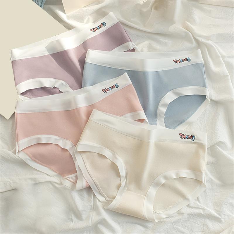 Quần Lót Cạp Trung Cho Bé Gái, Chất Liệu Cotton, Lưng Vừa, Đáy Quần Cotton Kháng Khuẩn 7A, Thoải Mái Và Thoáng Khí, Không Đánh Dấu, Thích Hợp Cho Phụ Nữ, Hàng Mới Về 2024 2