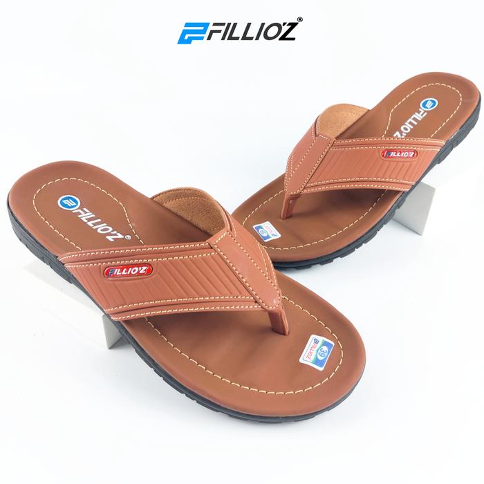 Gambar Fillioz JOHN Sandal Pria Kekinian Bahan Kulit Anti Slip Original - Tan, 39 dari Fillioz Official Kab. Jember 5 Tokopedia