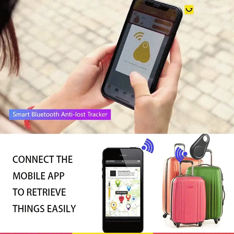 【Perangkat anti-hilang Bluetooth pintar】Tetesan air, persegi, segitiga, dan bentuk modis lainnya, koneksi Bluetooth, pemosisian mudah 1