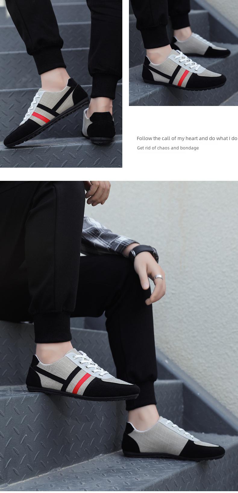 Product Introduction of Men's Casual Shoes Korean Fashion All-Matching Gommino Breathable Work Shoes 13