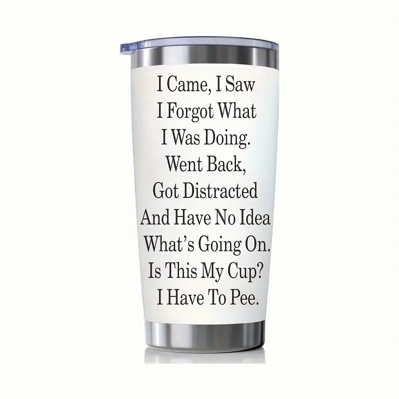 20oz Stainless Steel Tumbler with Lid, 1 Count Reusable Car Cup for Hot & Cold Beverages, Perfect Birthday & Holiday Gift 2