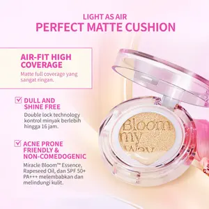 BNB barenbliss Bloomatte Perfect Zoom Cover Cushion SPF 50+ PA+++ Air-Fit High Coverage 15g Matte Full Coverage Ringan Tahan Hingga 16 jam Non Comedogenic Kosmetik Wajah Cushion Foundation Skin Tint Concealer bnb official store