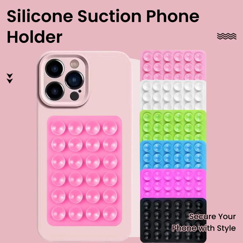 Creative Design Smartphone Holder, Silicone Suction Mount-phone Sticky Grip with Adhesive Backing, Phone Accessories, Phone Suction Pad, Sticky Phone Grip, Prevent Phone Camera From Breaking 1