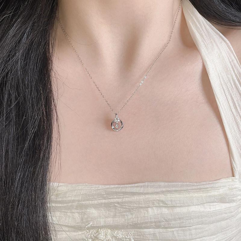 Vòng Cổ Vòng Lắc Lư, Dành Cho Phụ Nữ, Cảm Giác Trái Tim, Dây Chuyền Xương Đòn, Được Làm Bằng Thép Không Gỉ, Vòng Cổ Zircon Thanh Lịch 3