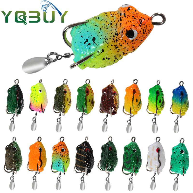 Mồi Câu Cá Ếch Mềm, Kích Thước Nhỏ, 2.5cm / 3g, Mồi Mềm Mini, Lưỡi Câu Đôi, Ếch Ray Nước Trên, Mồi Nhân Tạo