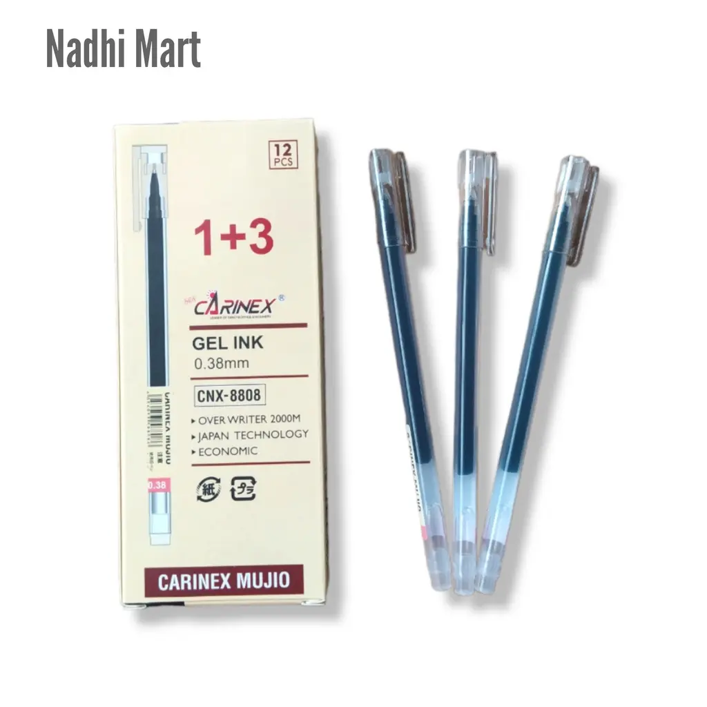 12 PCS PULPEN GEL CARINEX MUJIO 0.38 MM