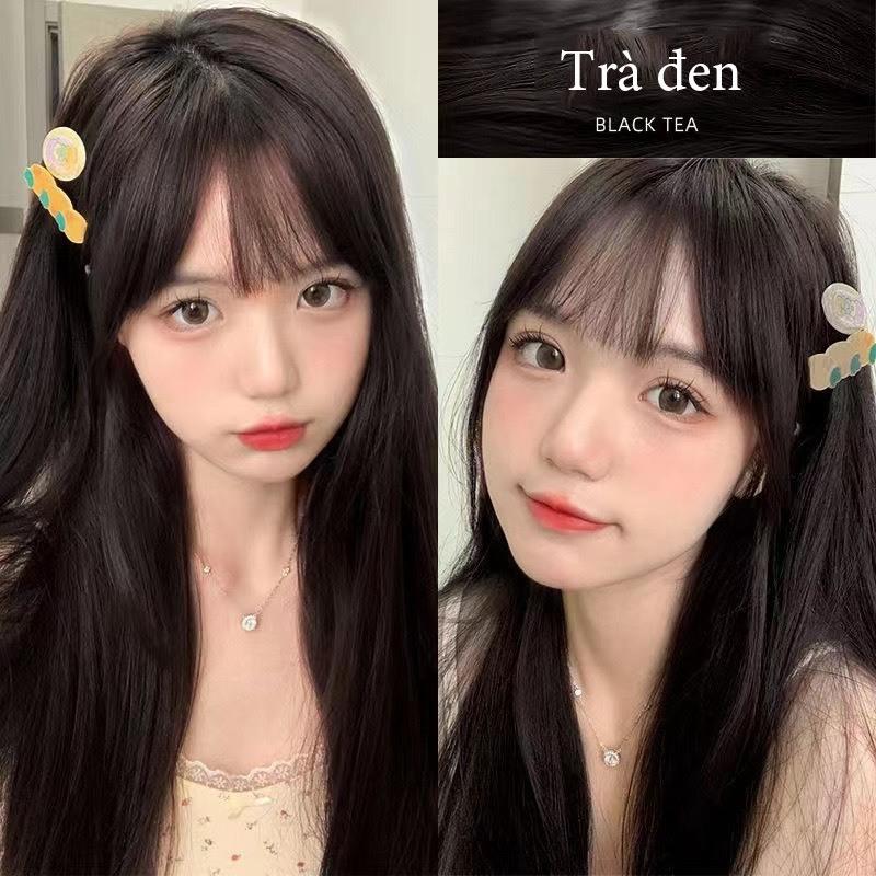 Thuốc nhuộm tóc màu NÂU TRÀ ĐEN thuốc nhuộm tóc tại nhà tặnggăng tay